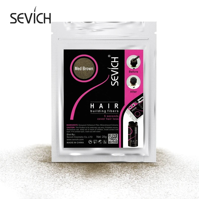 SEVICH 25g Hair Fibers Refill Bag Bald Extension Hair Growth Powder Salon Professional Hair Treatment Unisex Hair Loss Products