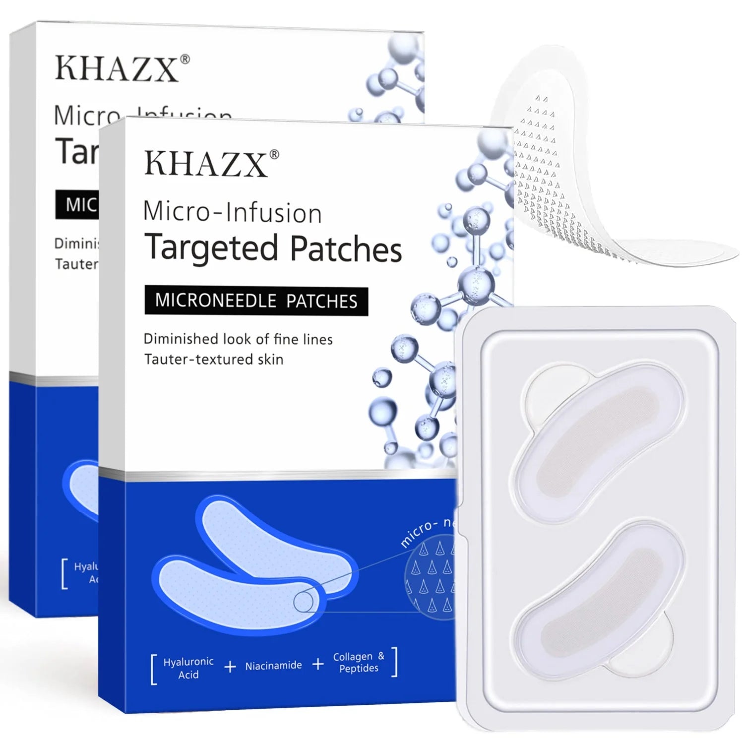 Retinol Microneedle Eye Patches with Hyaluronic Acid & Peptides – Firming Under-Eye Treatment (1 Pair)
