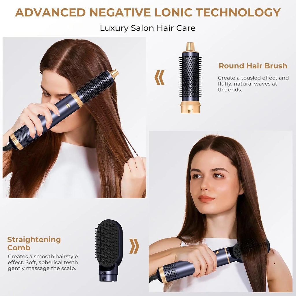 UKLISS 638 5-in-1 Hot Air Styling Brush Set | Dry, Curl, Straighten & Smooth