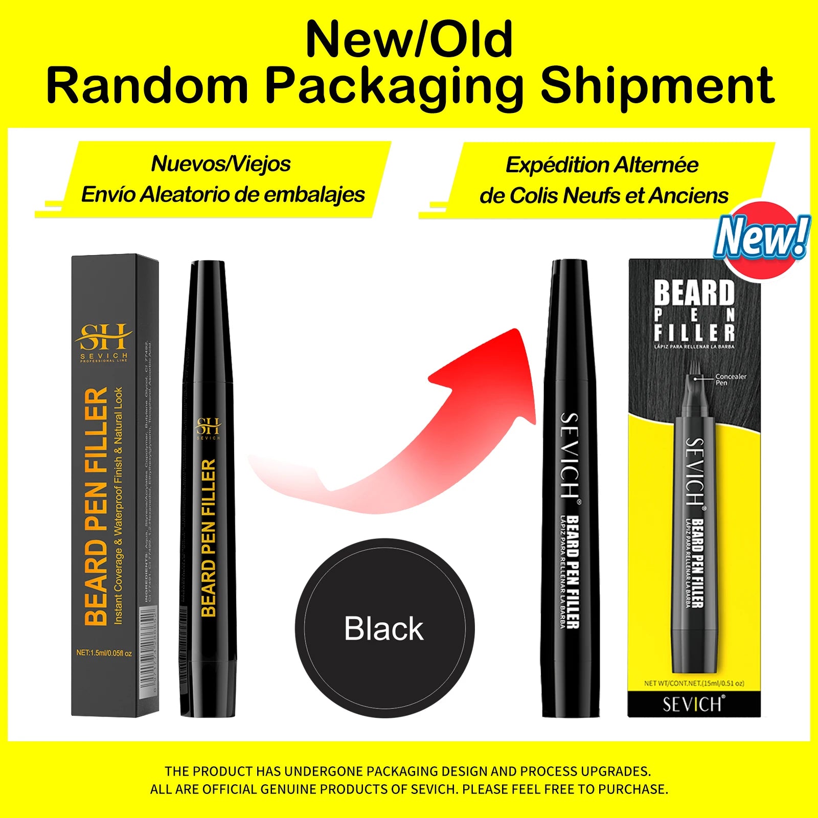 Sevich Waterproof Beard Filler Pen – Instant Beard & Mustache Touch-Up | Natural-Looking Coverage