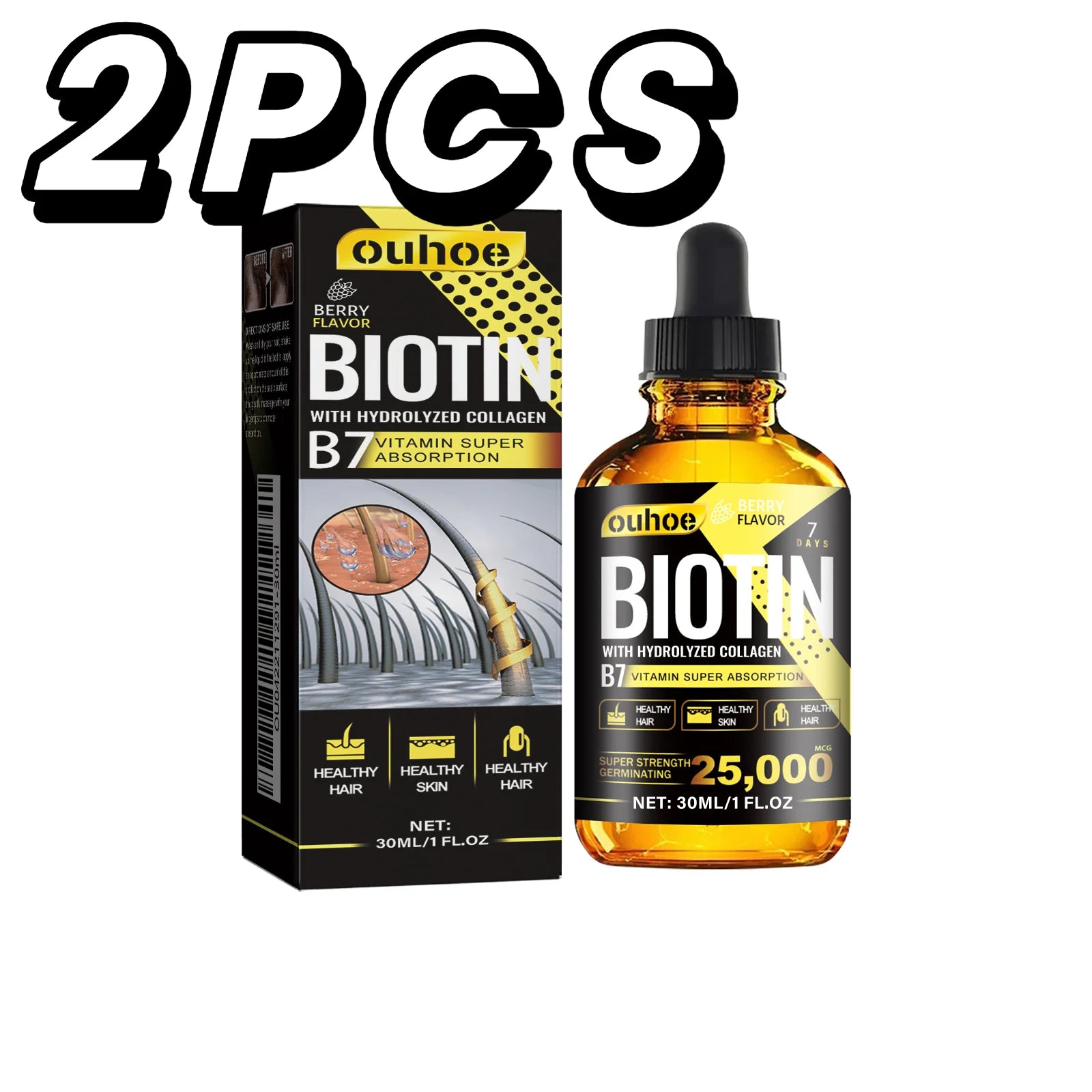Biotin & Collagen Hair Oil – Rosemary & Ginseng Scalp Serum (30ml)