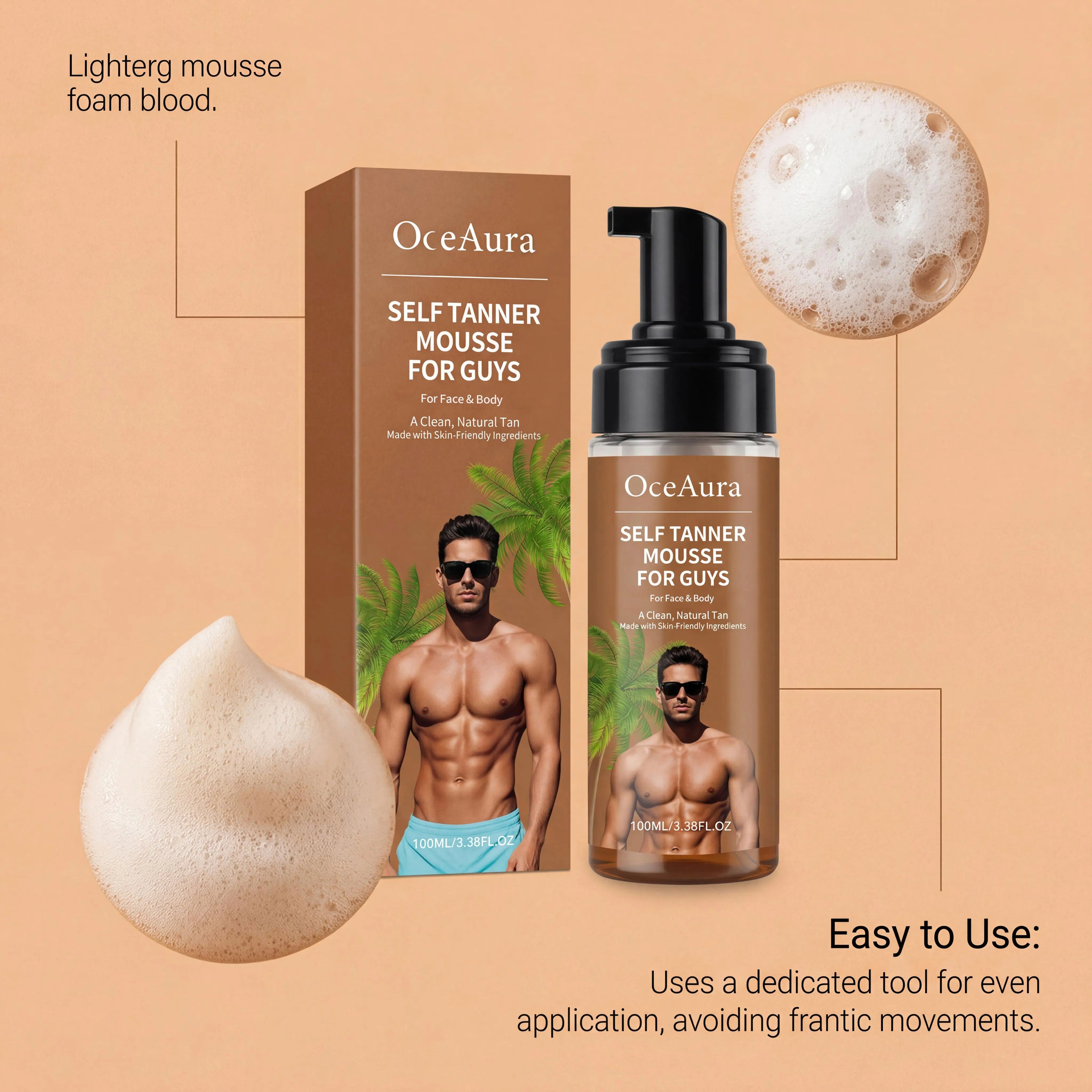 Self-Tanning Mousse – Natural Sunless Tan | Streak-Free & Quick-Drying | 100ml