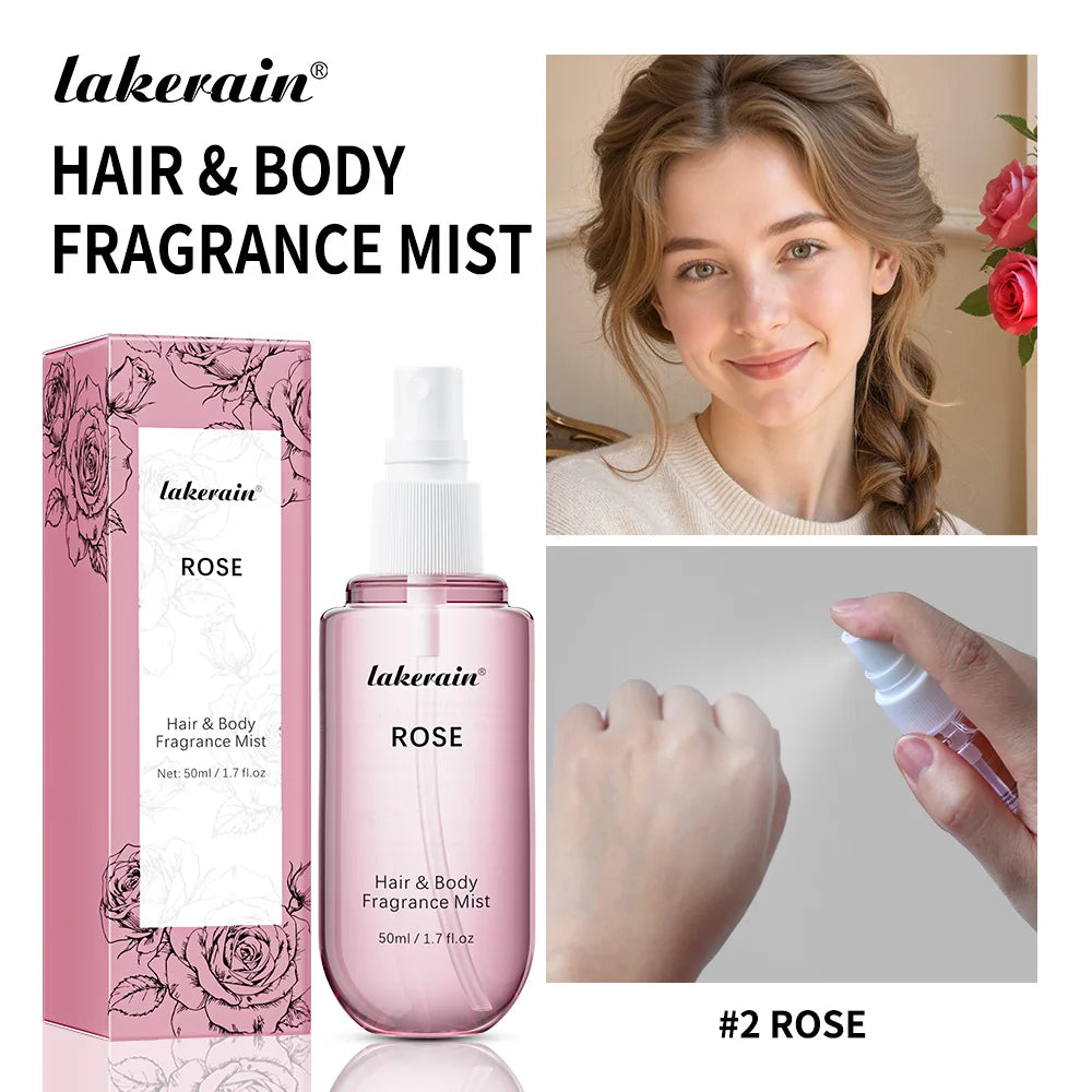 Vanilla Rose Hair & Body Fragrance Mist – Long-Lasting Alcohol-Free Perfume Spray | 50ml