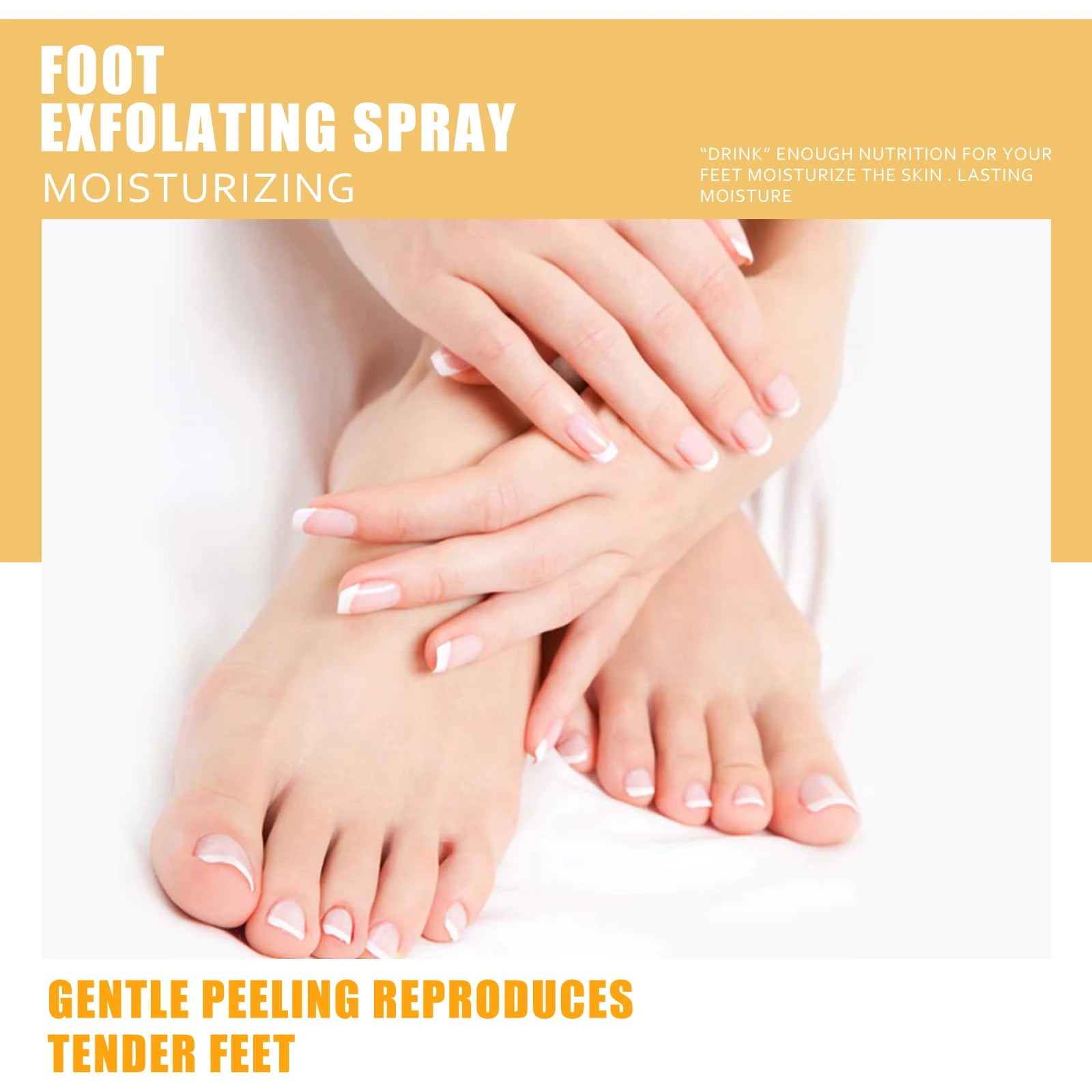 OUHOE Foot Exfoliating Spray 200ml – Callus Softener, Dry Cracked Heel Repair, 72H Moisture Lock & Odor Control Foot Care