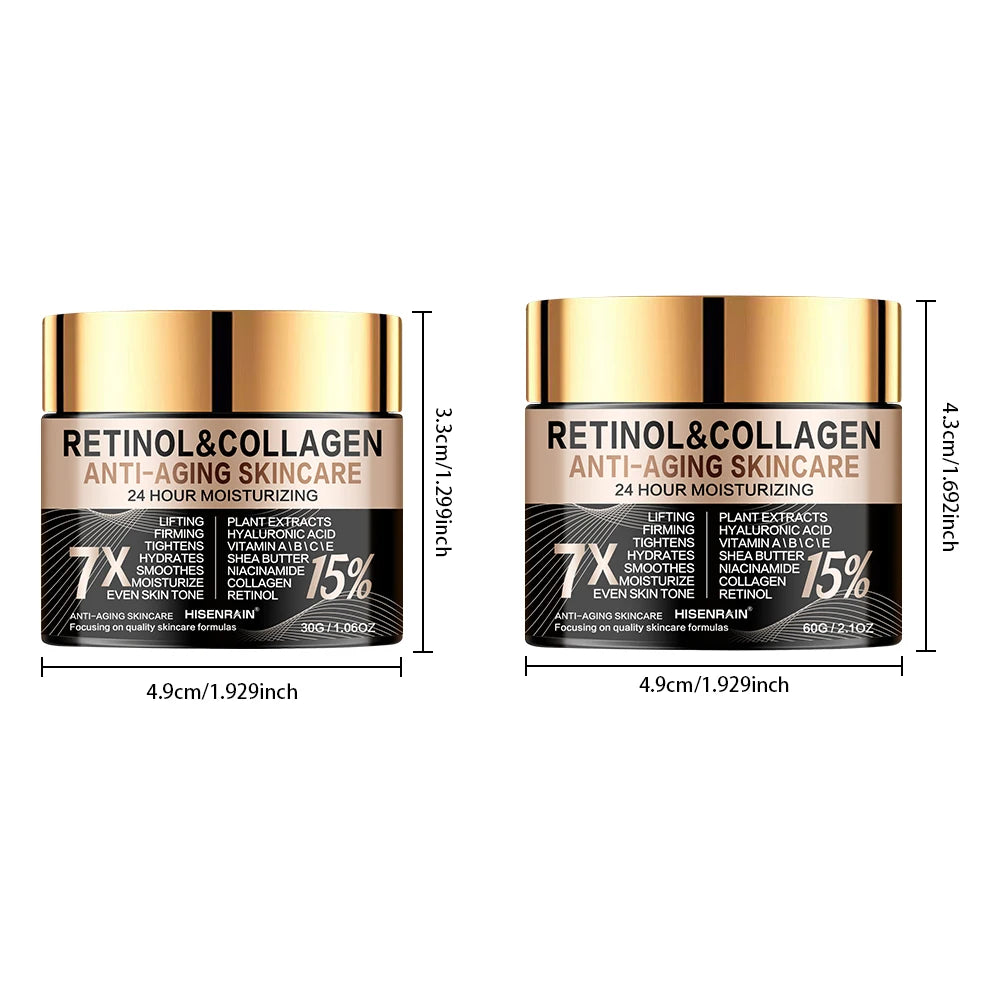 HISENRAIN Retinol & Collagen Face Cream | Anti-Aging Moisturizer 30g / 60g