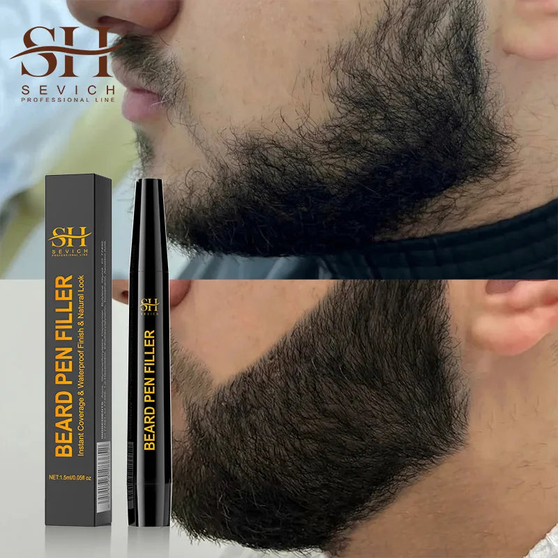 Sevich Waterproof Beard Filler Pen – Instant Beard & Mustache Touch-Up | Natural-Looking Coverage