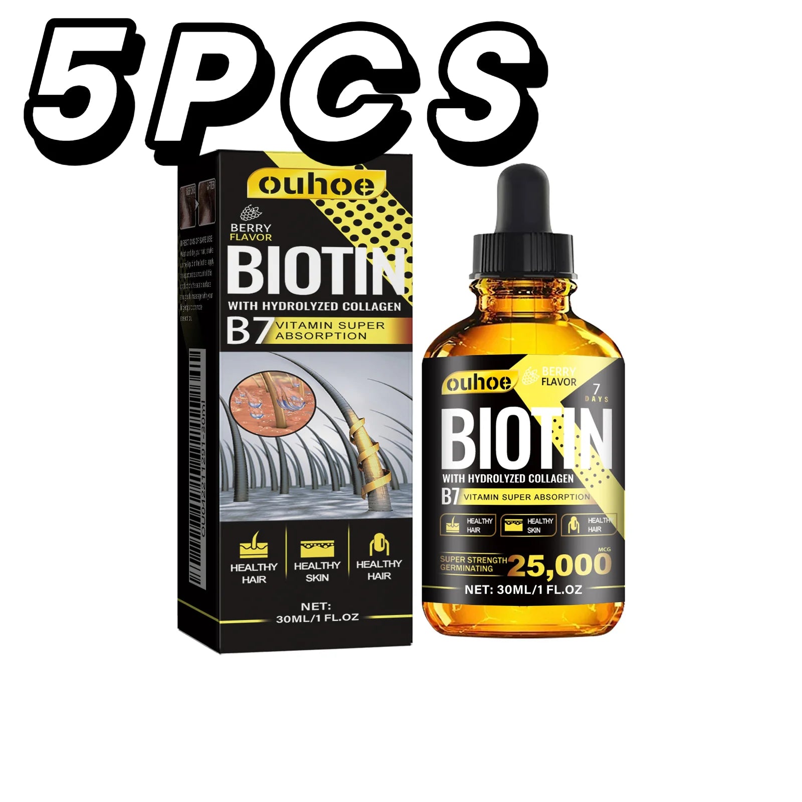 Biotin & Collagen Hair Oil – Rosemary & Ginseng Scalp Serum (30ml)