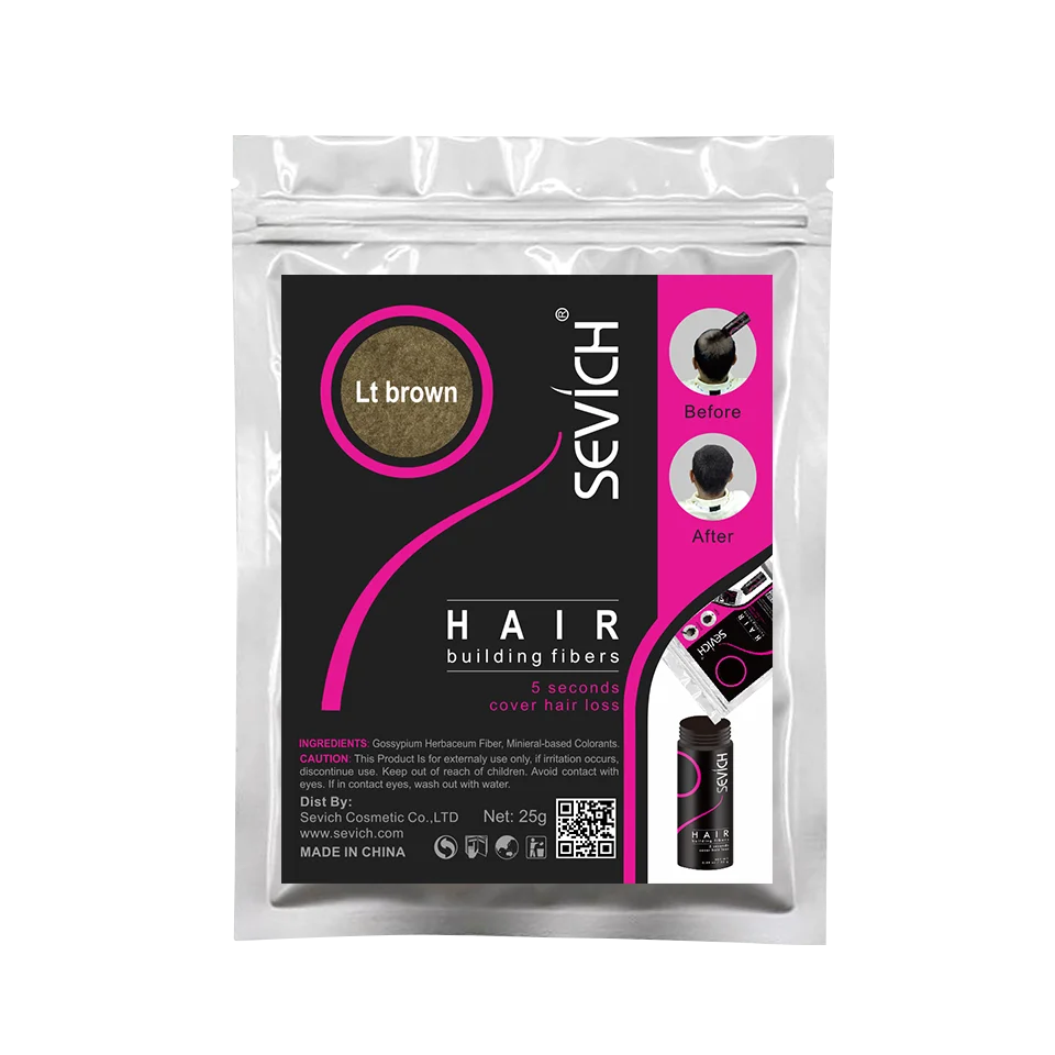 SEVICH 25g Hair Fibers Refill Bag Bald Extension Hair Growth Powder Salon Professional Hair Treatment Unisex Hair Loss Products
