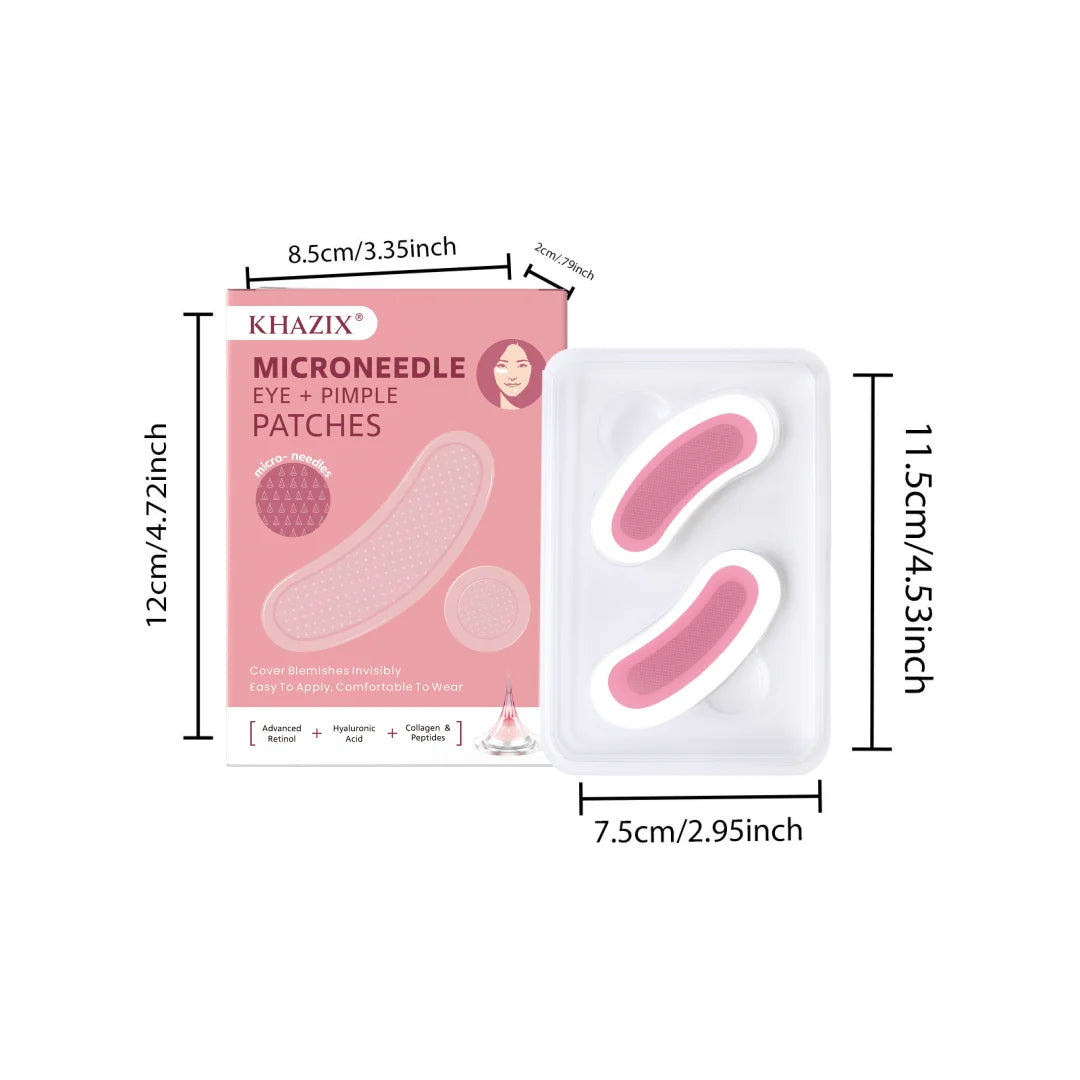 Retinol Microneedle Eye Patches with Hyaluronic Acid & Peptides – Firming Under-Eye Treatment (1 Pair)