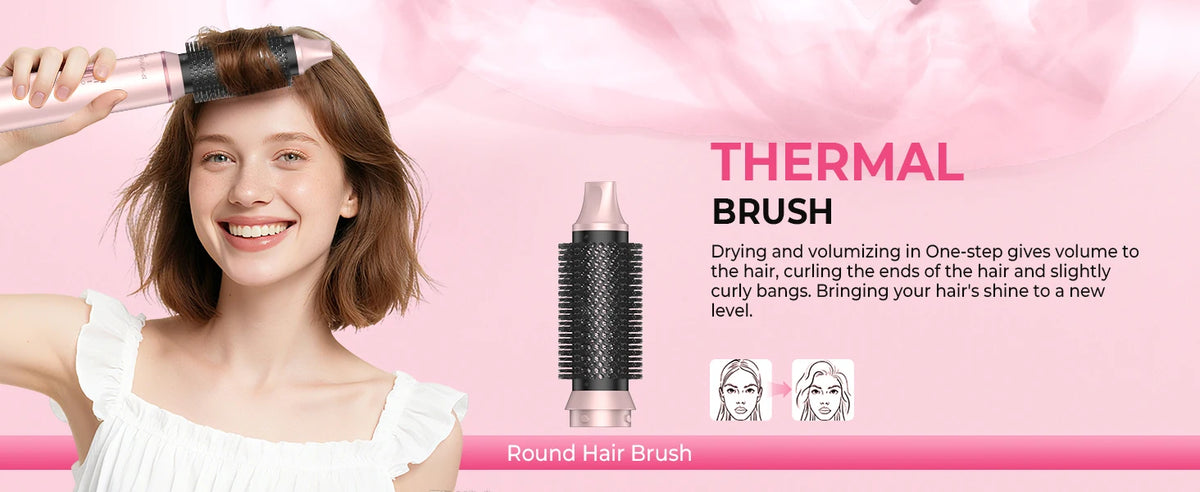 5-in-1 Hot Air Hair Styler | Dryer, Curler, Straightener & Volumizing Brush
