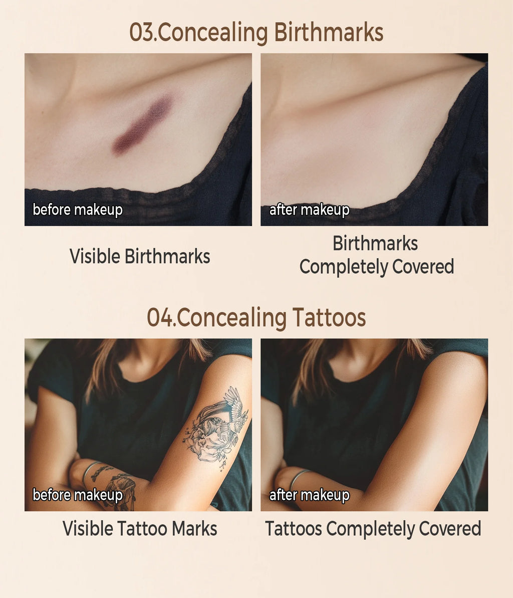 QIC Full Coverage Concealer Q527 | Tattoo & Scar Cover | Waterproof Finish