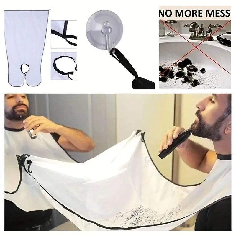 Beard Grooming Bib – Mess-Free Shaving Apron with Suction Cups for Easy Cleanup