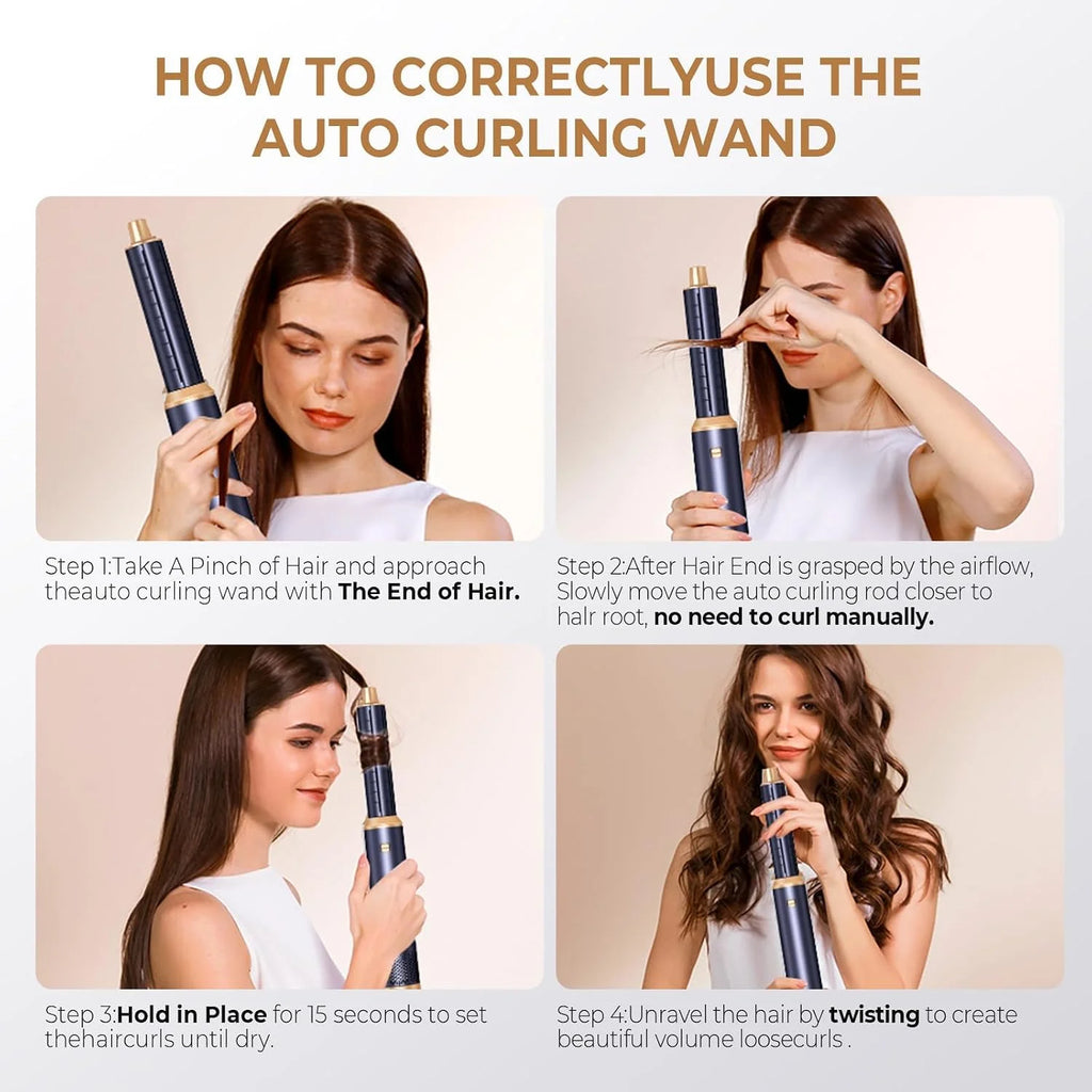 UKLISS 638 5-in-1 Hot Air Styling Brush Set | Dry, Curl, Straighten & Smooth