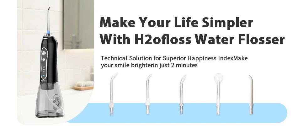 H2OFLOSS Cordless Water Flosser – Portable Oral Irrigator