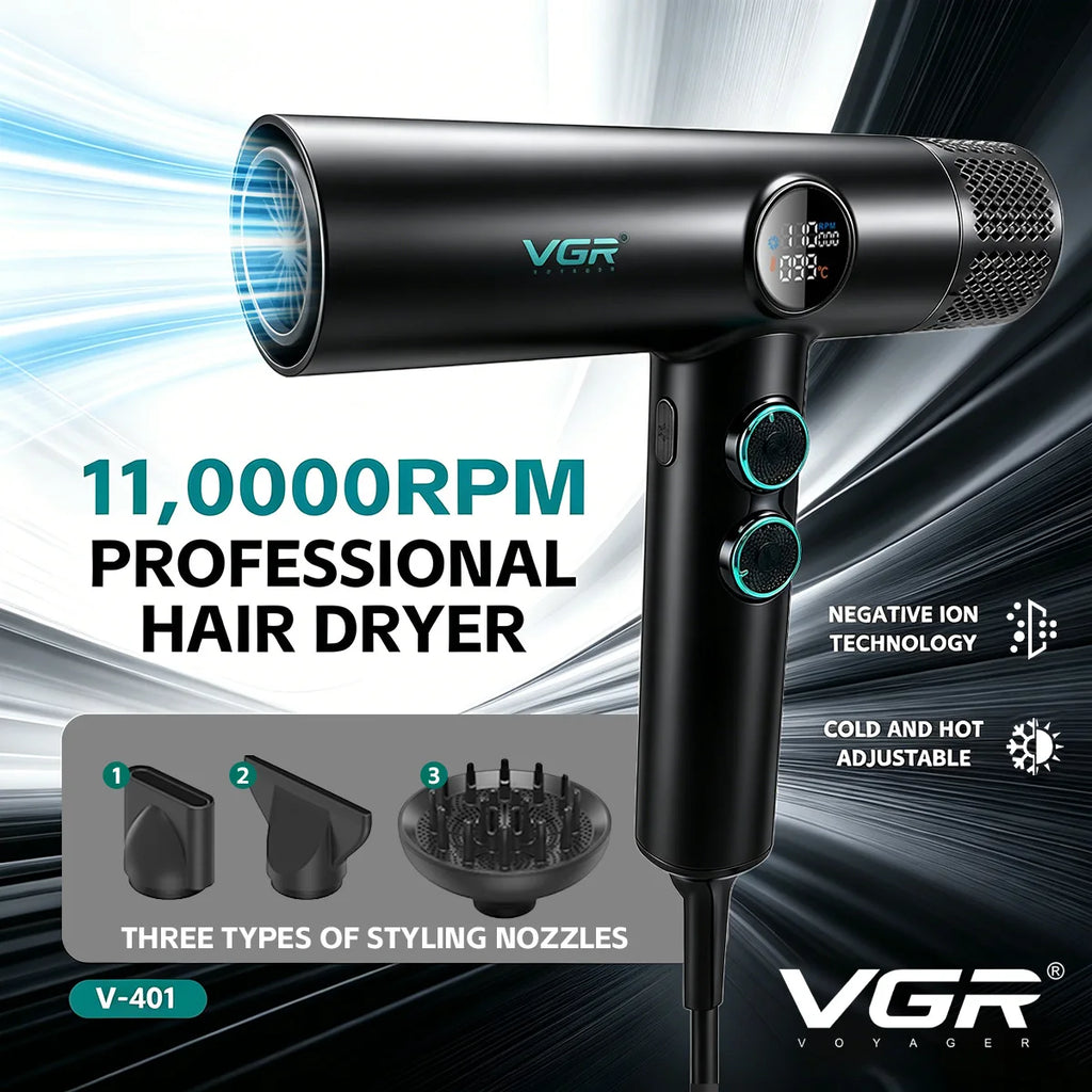 VGR Professional Hair Dryer V-401 | 110,000 RPM Brushless Motor