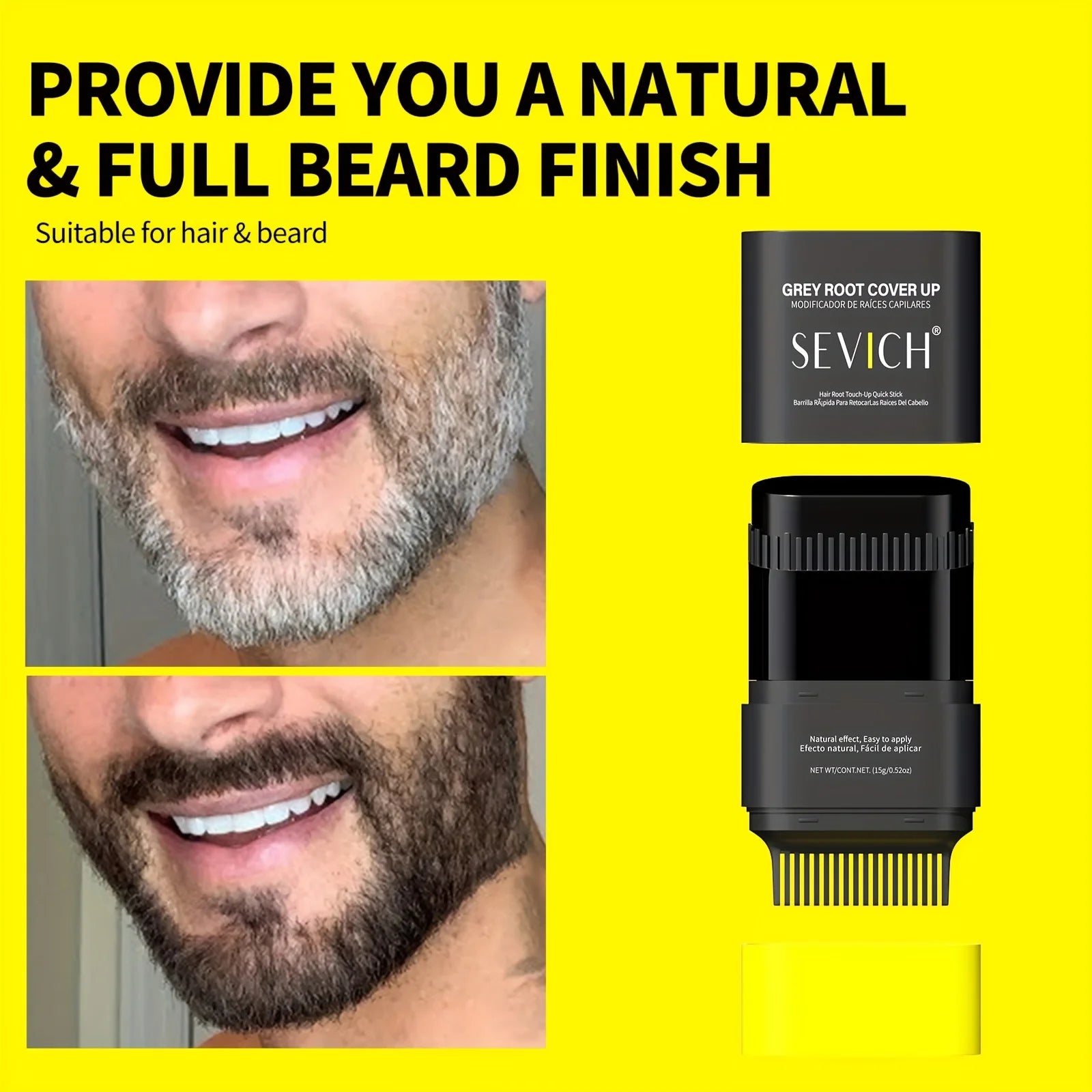 Hair Color Touch-Up Stick – Instant Gray Hair & Root Concealer for Men & Women | Waterproof | 15g
