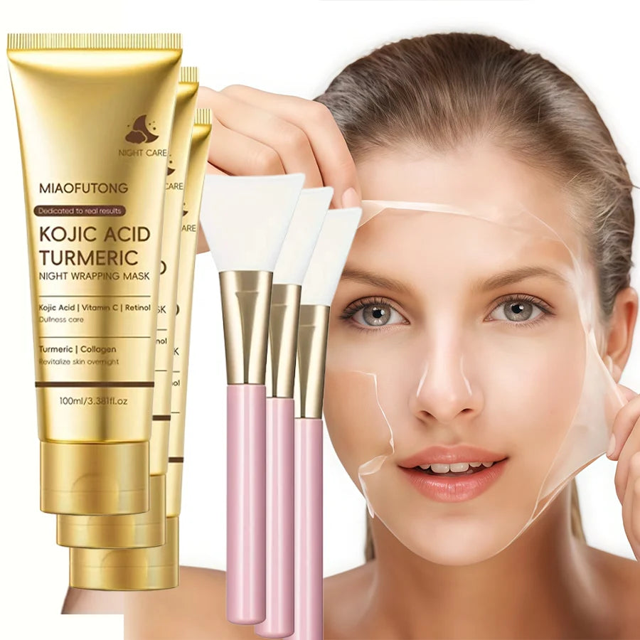 Kojic Acid & Turmeric Overnight Peel-Off Face Mask | Collagen Brightening Care 100ml