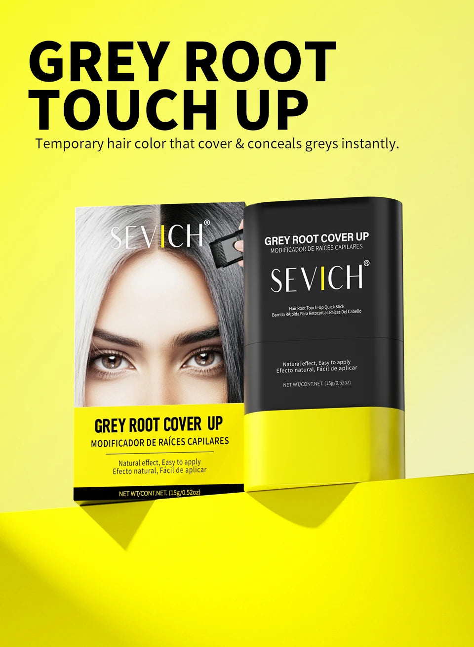 Hair Color Touch-Up Stick – Instant Gray Hair & Root Concealer for Men & Women | Waterproof | 15g