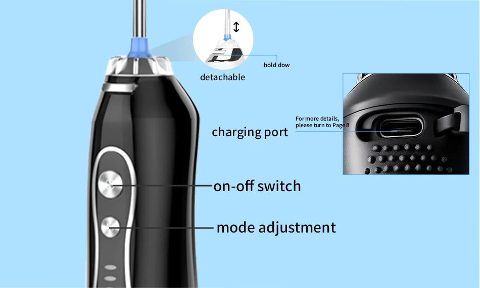 H2OFLOSS Cordless Water Flosser – Portable Oral Irrigator
