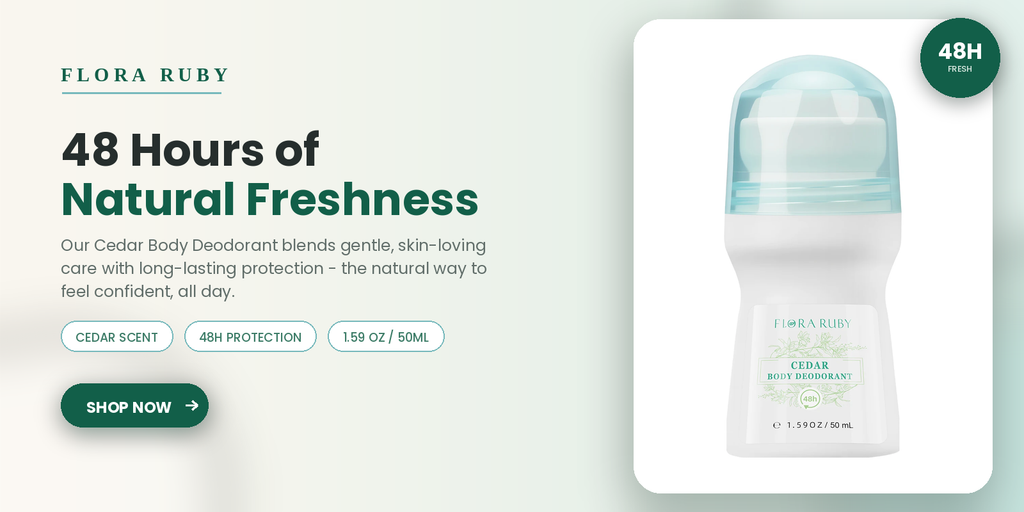 Flora Ruby Light Green Deodorant Roll-On – Aluminum-Free Long-Lasting Freshness for Men & Women